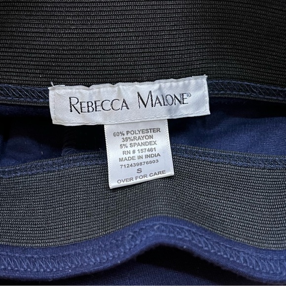 Rebecca Malone Dark Blue Pull On Casual Pants Small Like New - Picture 8 of 9